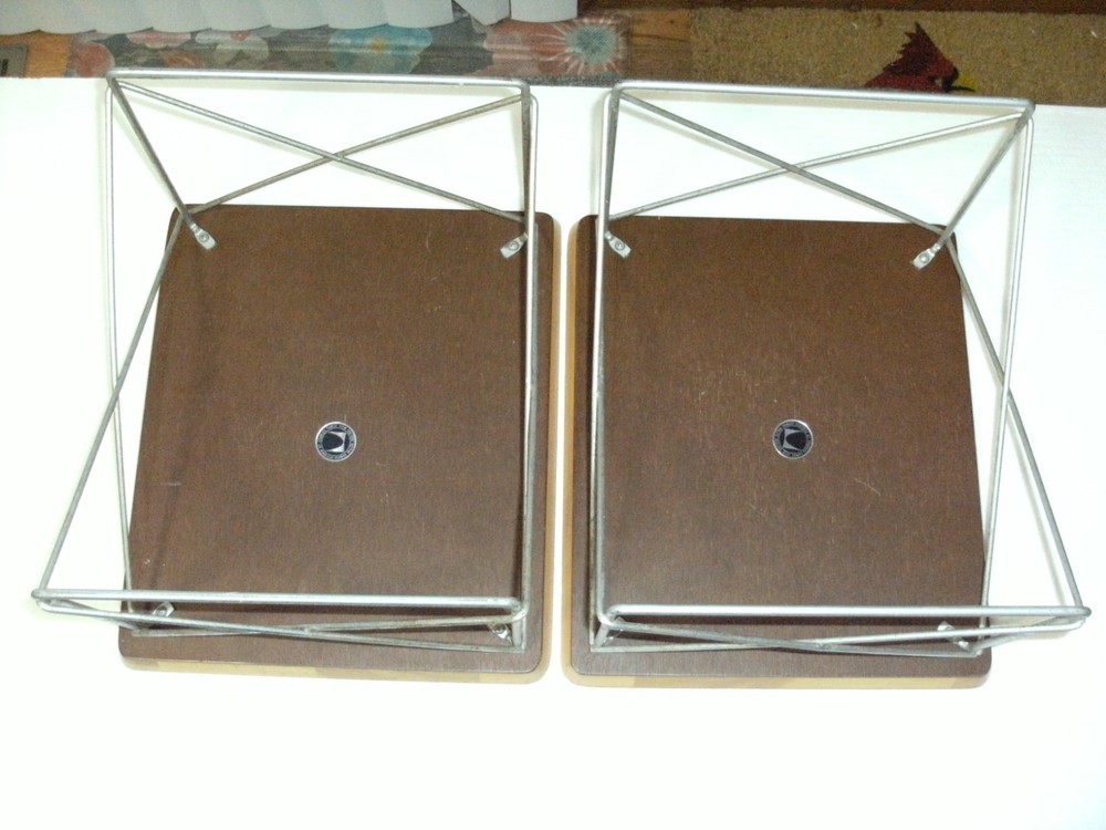 (2) Early Herman Miller Eames Wire Base Low Table's ~ Walnut