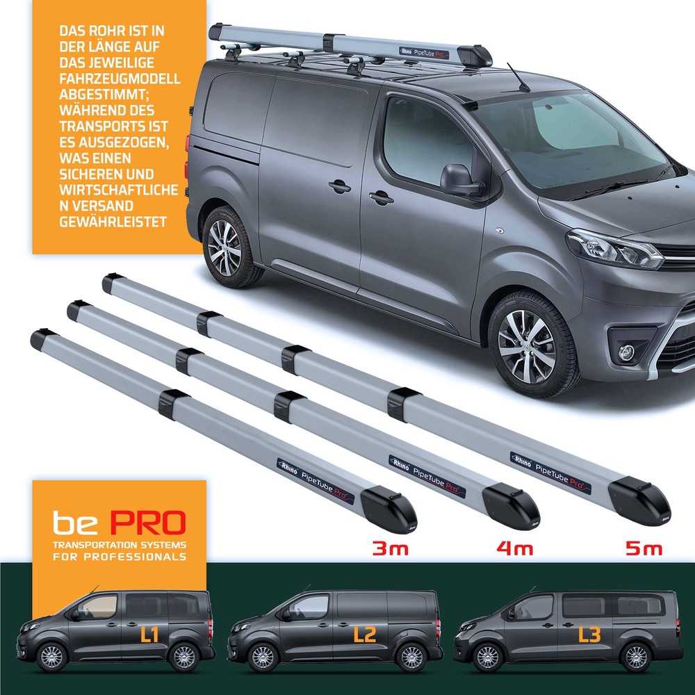 Pipe for transporting pipes Volkswagen VW Multivan Long 2015-2019 Silver