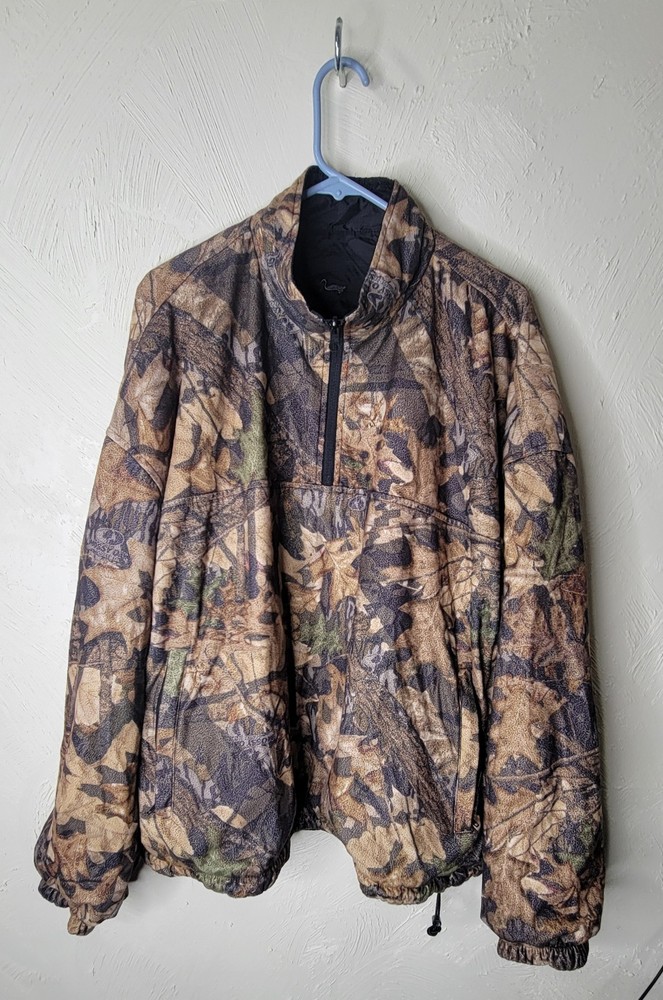 MOSSY OAK Camo Zip Jacket Size XL Adult pull over 1/4 zip Pull String Bottom