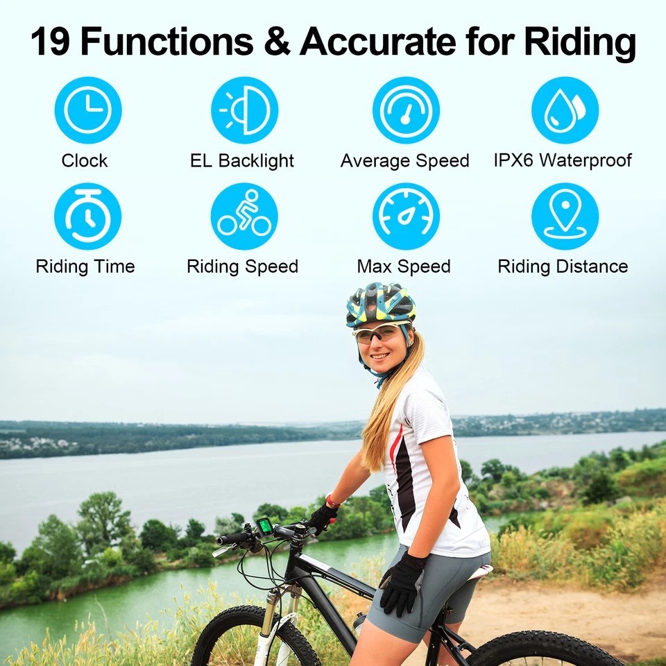 Bike Bicycle Speedometer Cycle Digital Odometer Computer Waterproof LCD Wired US