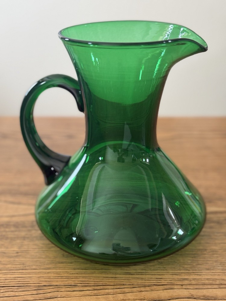 Forest Green Depression Glass Pitcher