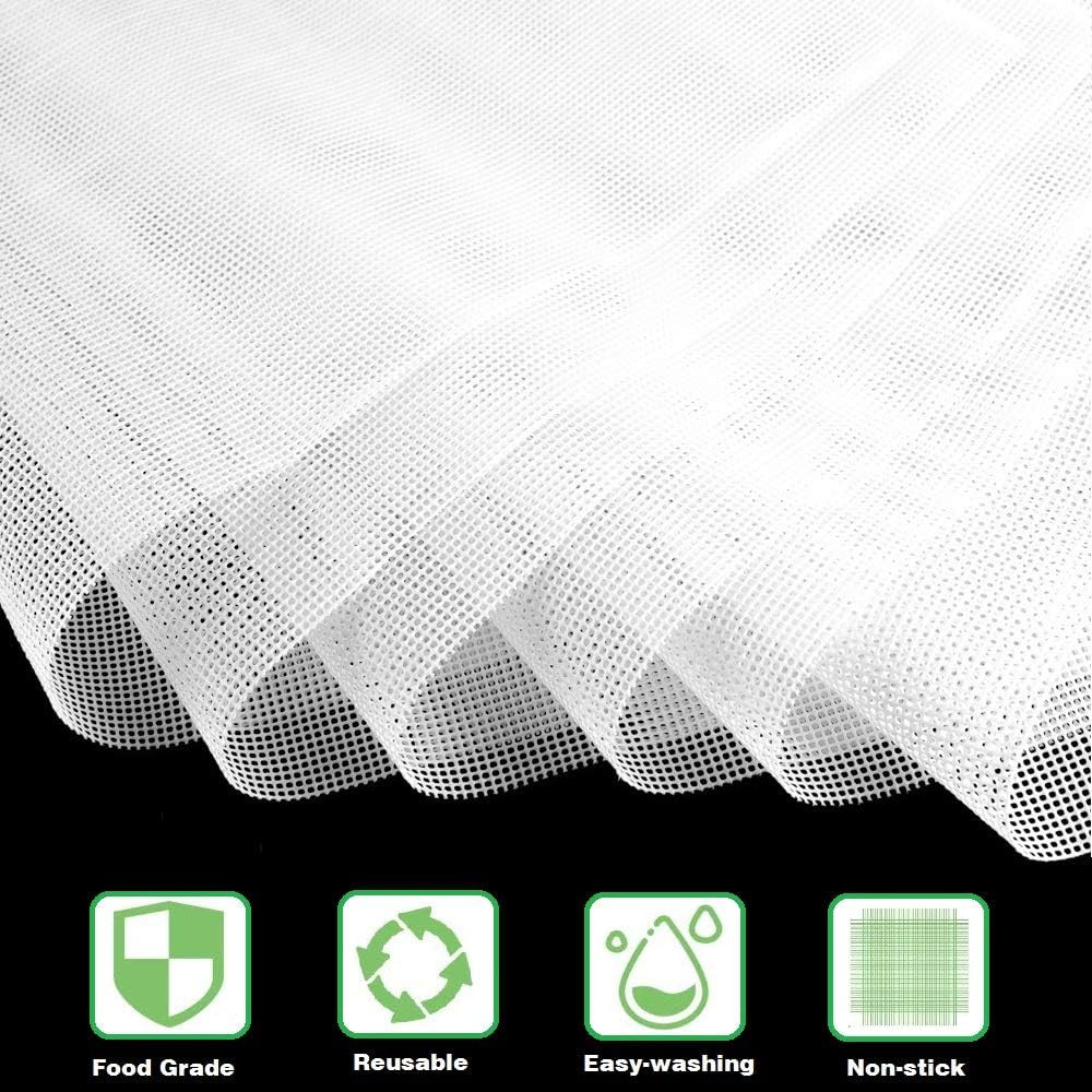 6 Pack Silicone Dehydrator Sheets,Non-Stick Fruit Dehydrator Mats Reusable Stea