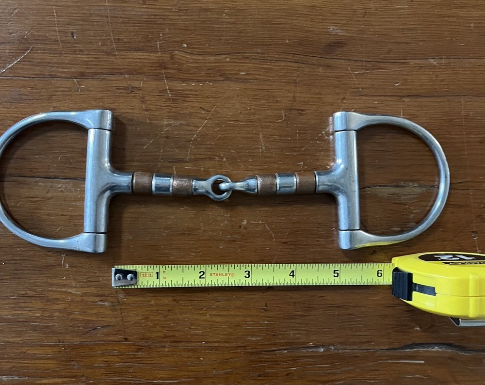 Horse Bit 5" Coronet Copper Roller D-ring