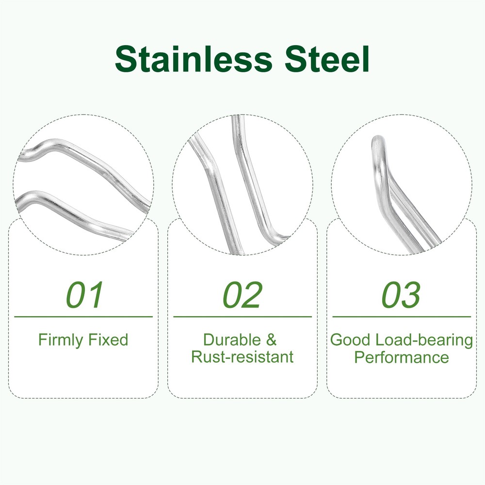 10Pcs Pegboard Hooks, Peg Board Display Hook Organizer Accessories, Silver