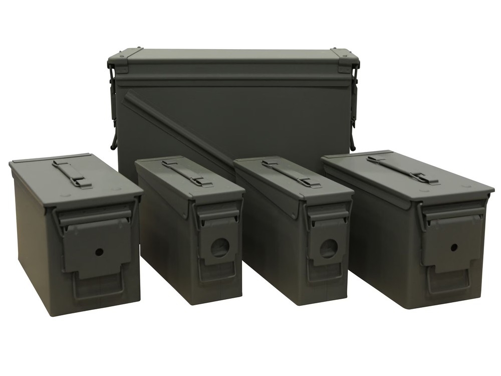 MidwayUSA Mil-Spec Ammo Can 5-Can Combo Pack 20mm, 50 and 30 Caliber