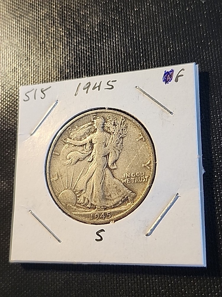 1945-S Walking Liberty Half Dollar In Fine Condition