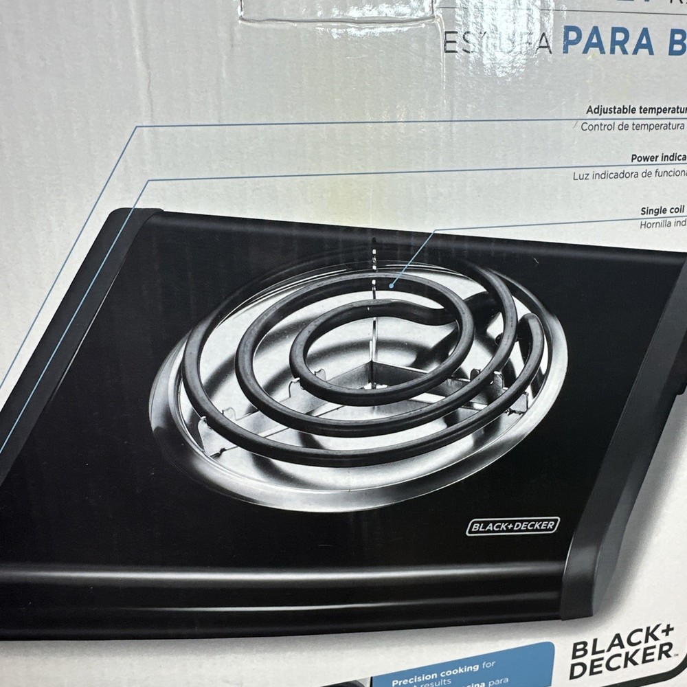 Black + Decker SB1001B Single-Burner Portable Buffet Range Black New
