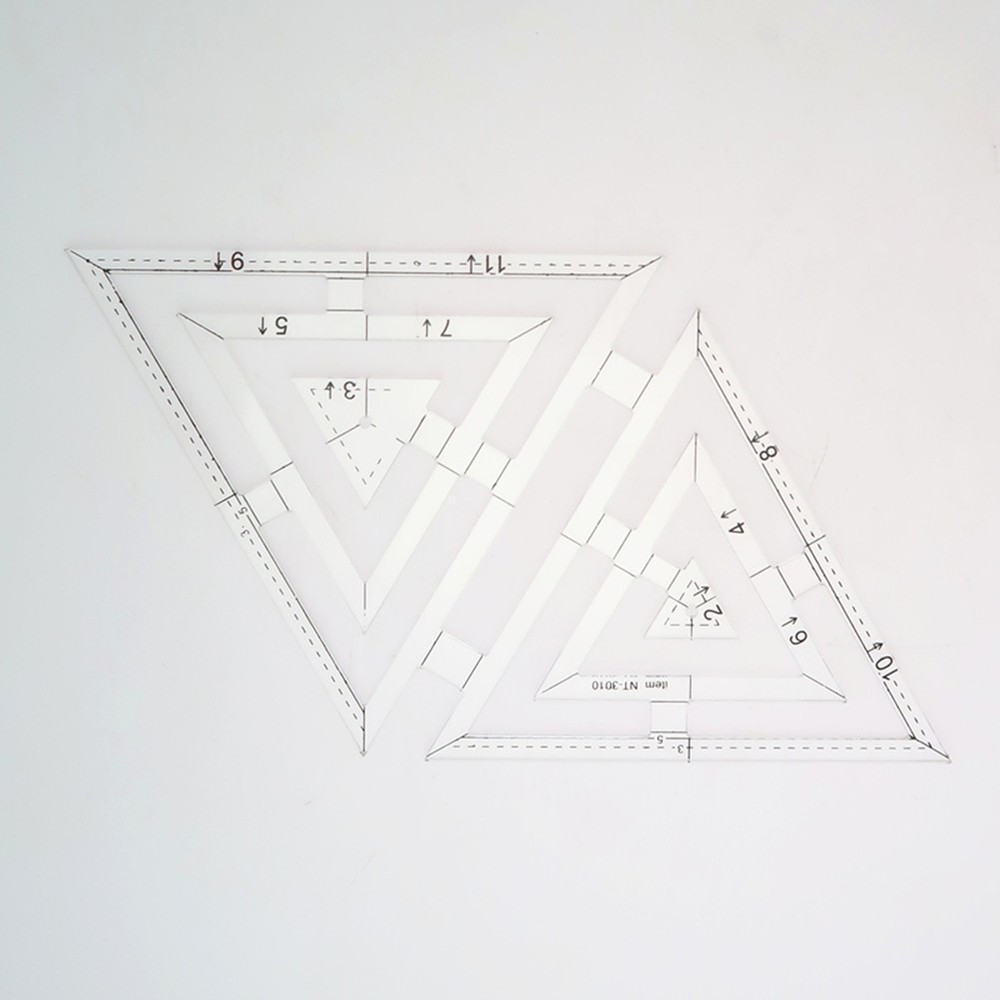Transparent Acrylic Double Triangle Quilting Ruler Template Sewing Craft Tool