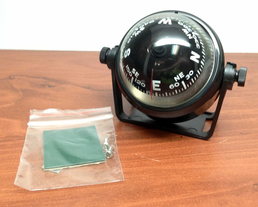 PactradeMarine Boat Sport 2.25" D Compass With Black Bracket Visible Luber Line