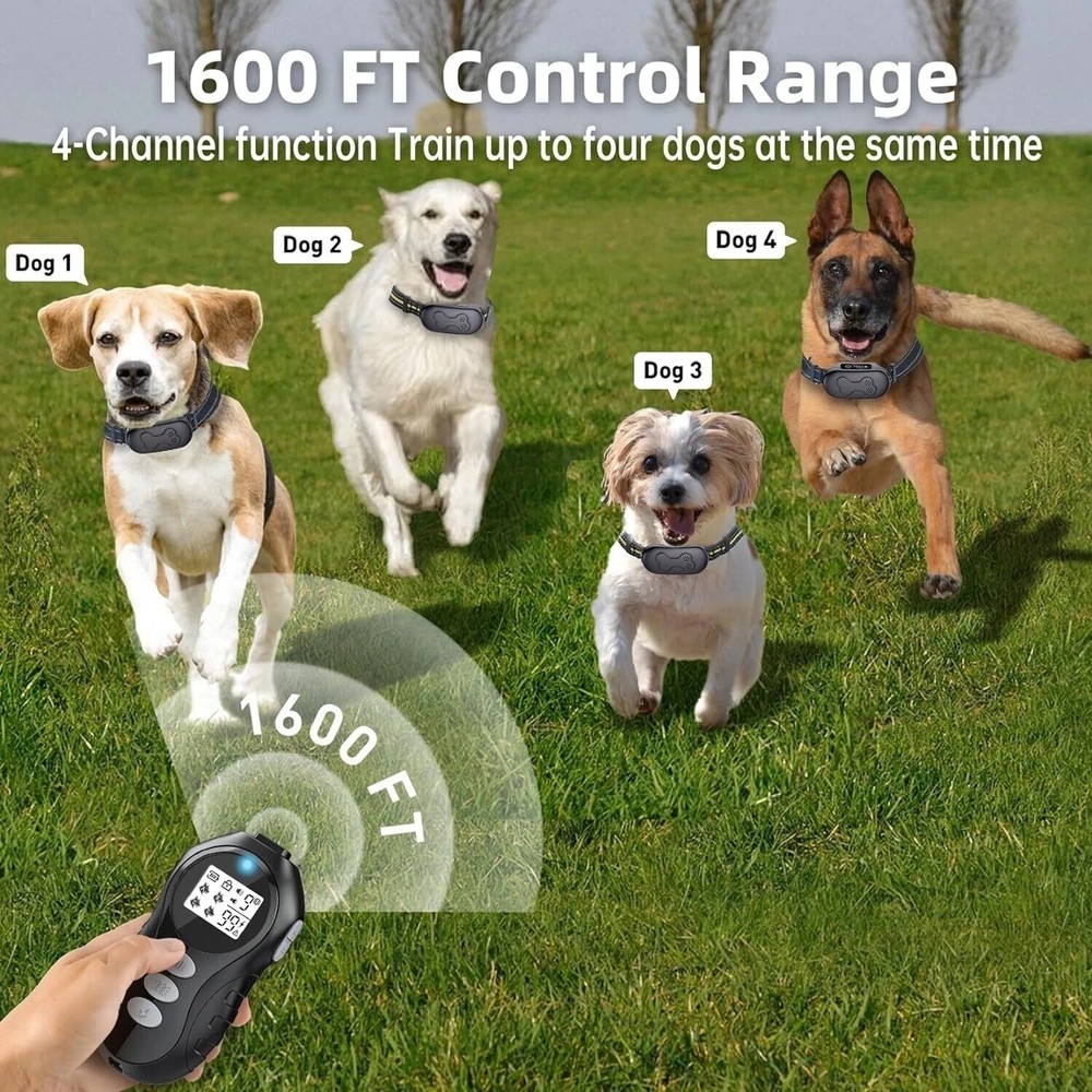 Multi Dog Training System Rechargeable and Waterproof Collar and Remote