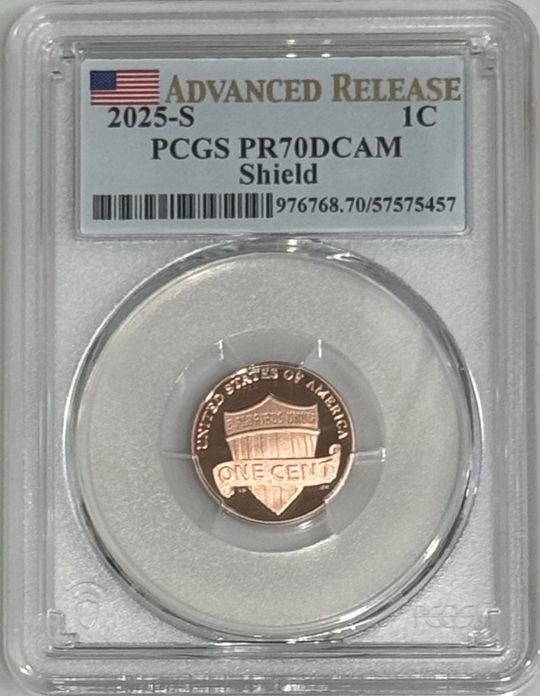 2025 S Proof Lincoln Shield Cent PCGS PR70DCAM Advanced Release