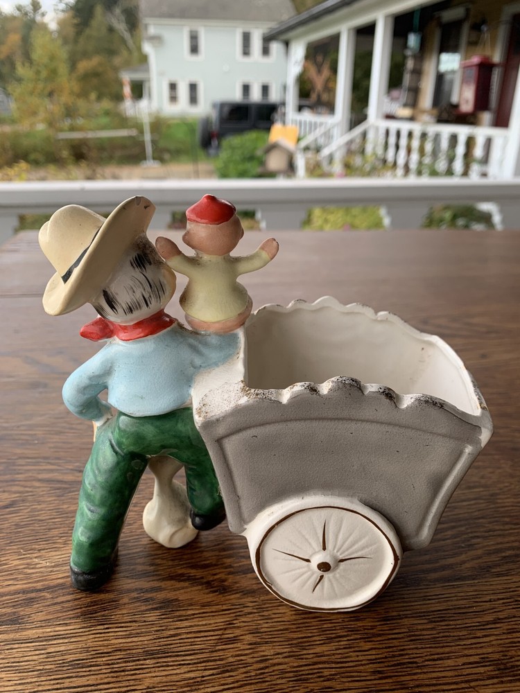 1950s Enesco Organ Grinder & Monkey Planter