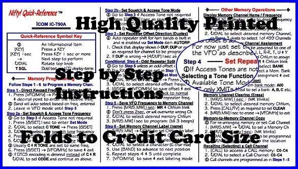 Nifty! Quick-Reference ICOM IC-T90A & IC-E90 ~~~NEW!!~~