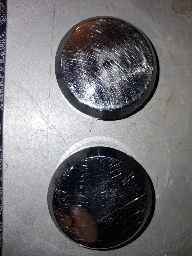 2 chrome puck style locks set