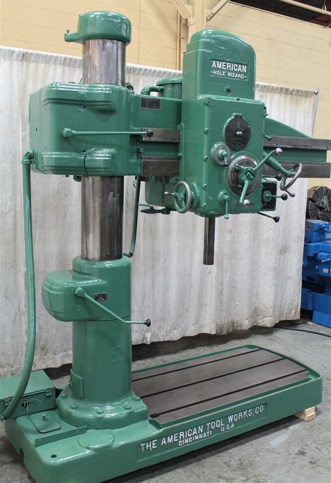 4' X 9" AMERICAN HOLE WIZARD RADIAL ARM DRILL: YODER #62917