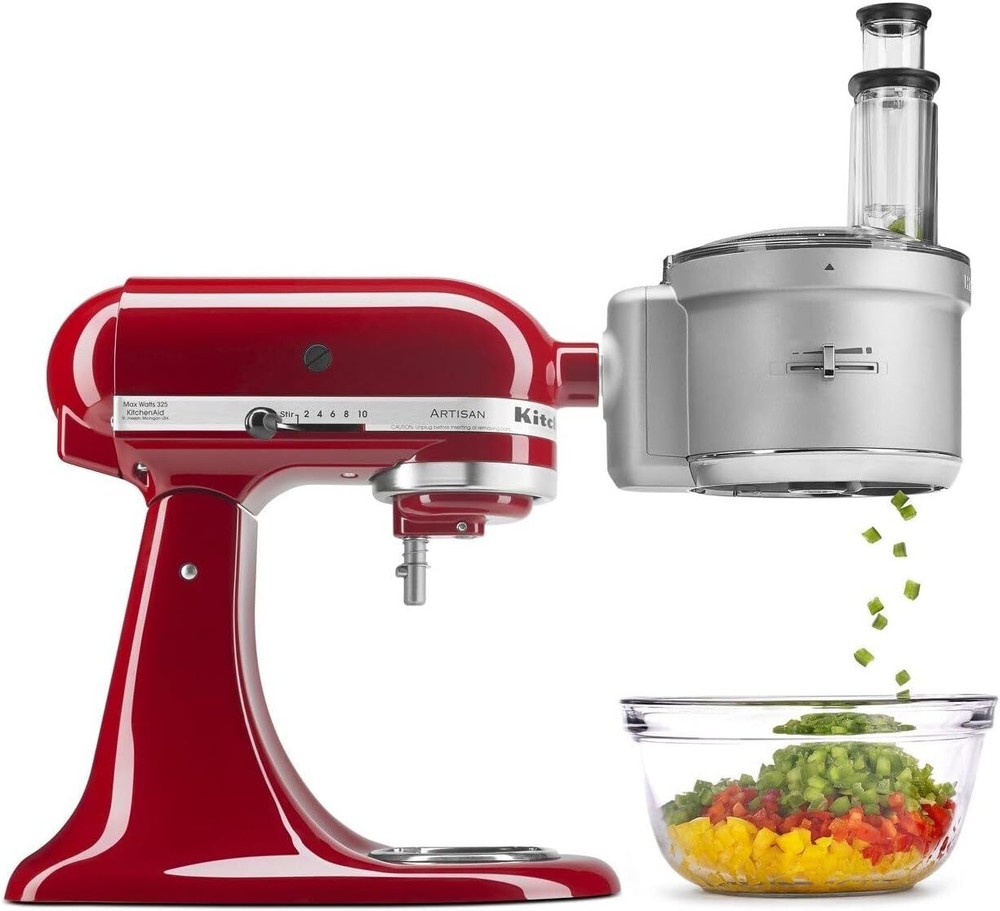 New Model KitchenAid KSM2FPA Food Processor Mixer Attachment, Dicing Kit, Silver