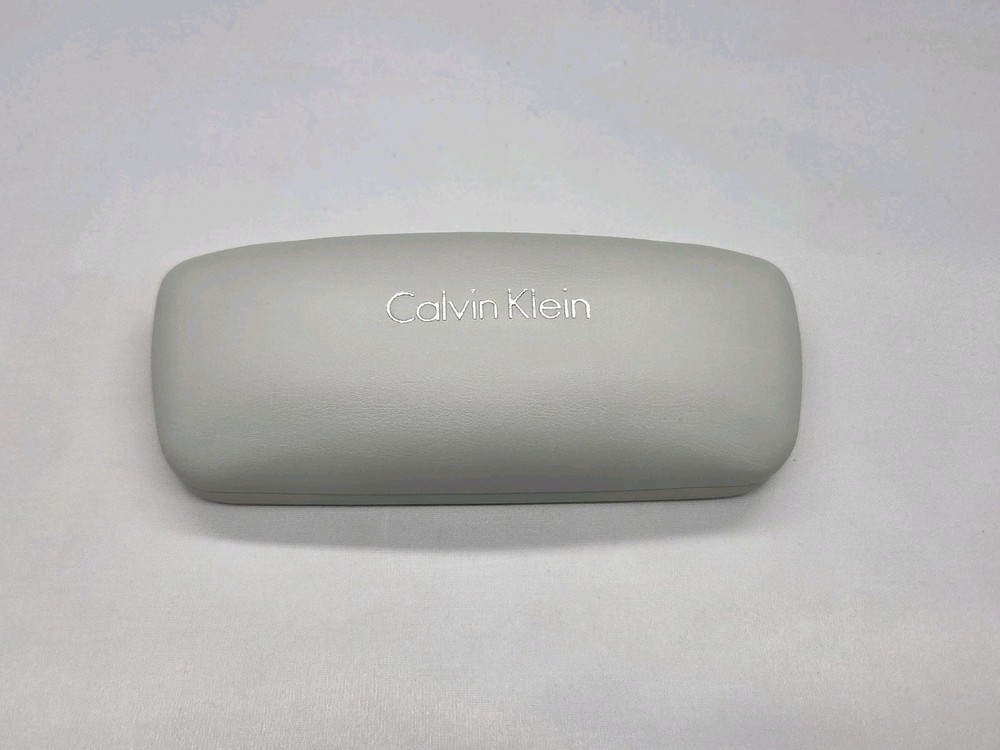 Calvin Klein Light Gray Clamshell Eyeglass Case