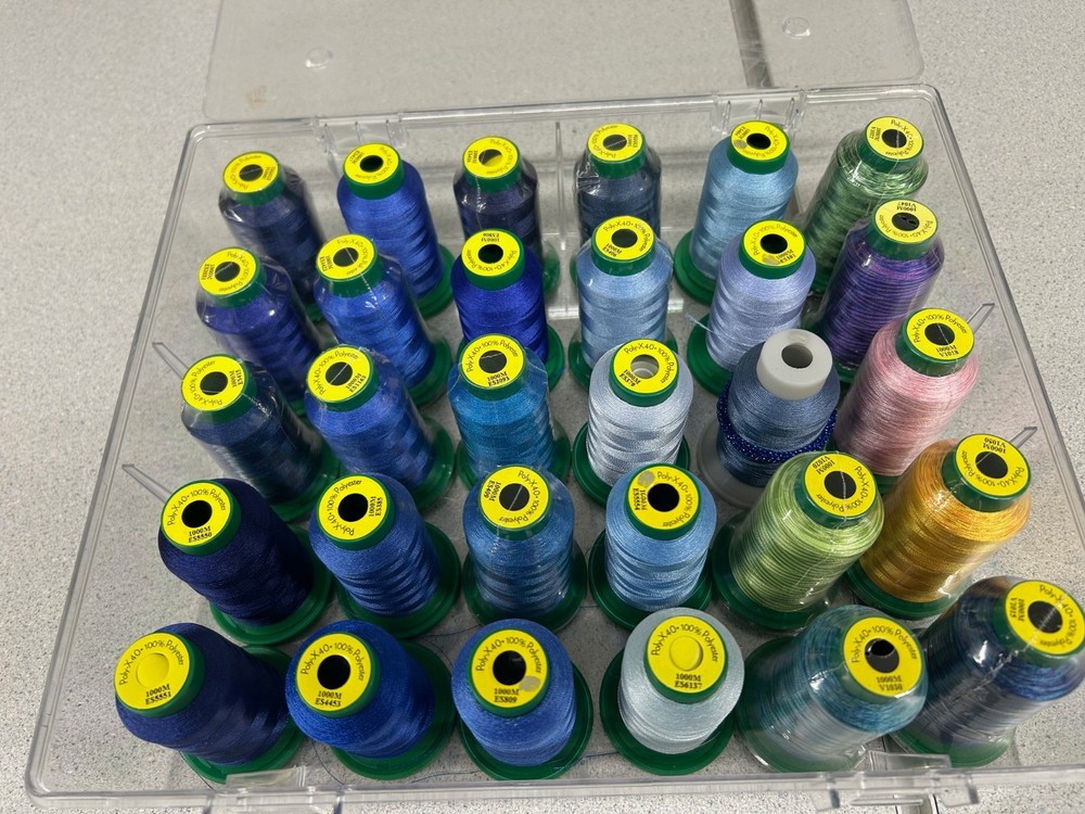 Shades of Blue Poly-EX40 Embroidery Thread