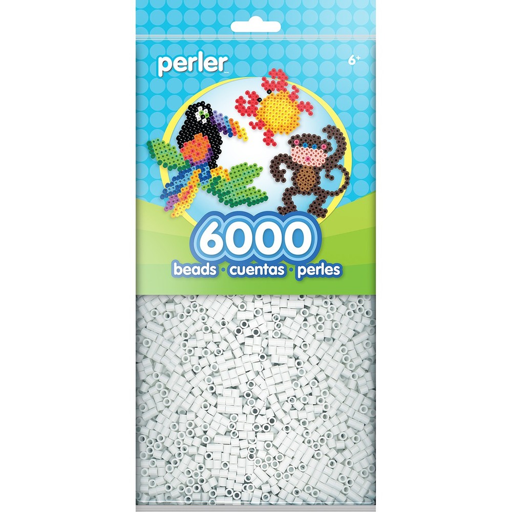 Perler Beads 6,000/Pkg-White - 2 Pack