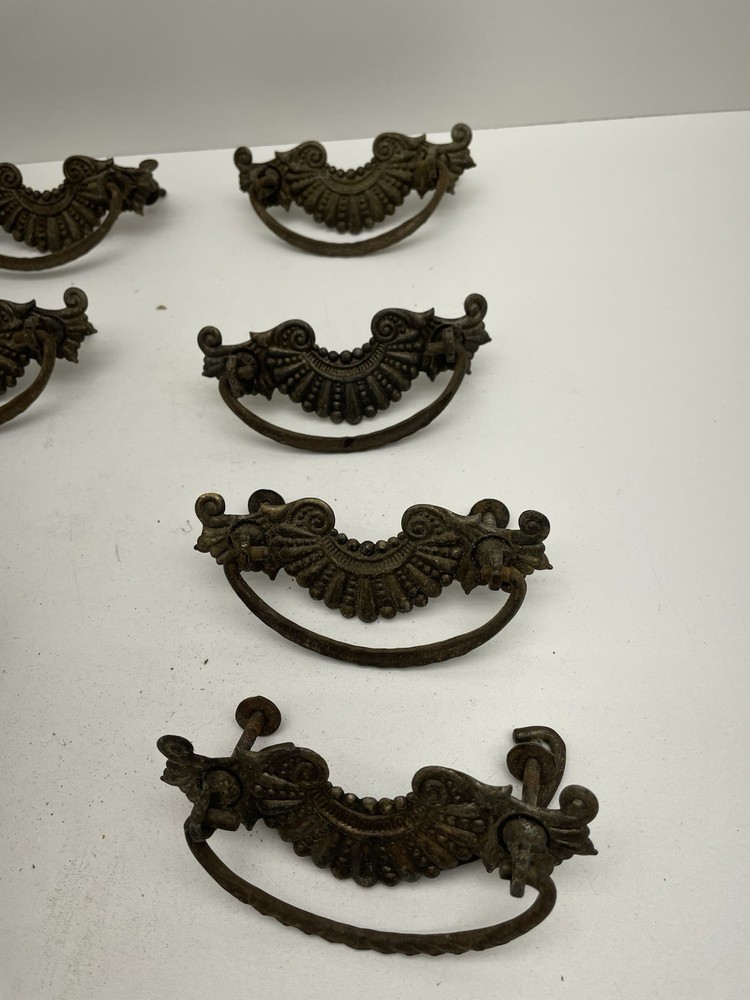 Vintage Brass Drawer Pull Lot Of 8