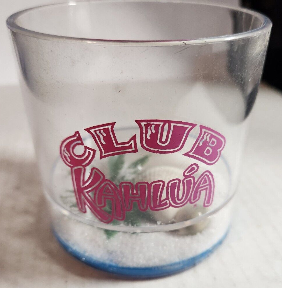 Club Kahlua Howw Novelty Plastic Drinkware Assorted Seashell Sand Designs 4 pcs