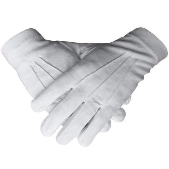 Masonic Regalia 100% Cotton White Mason Gloves Plain