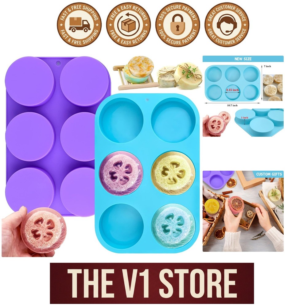 Durable Round Silicone Molds - 4oz Capacity for Bath Bombs & Steamer Soaps