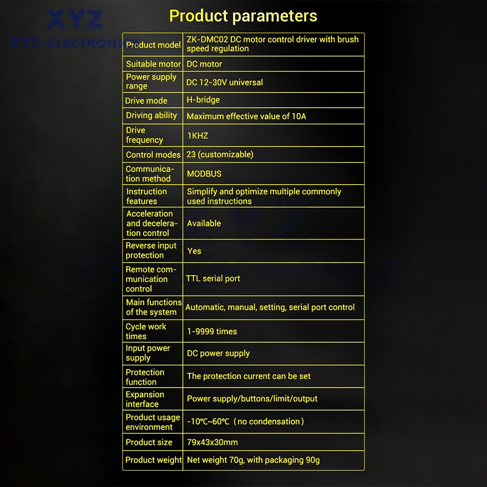 12-30V DMC02 DC Motor Controller Forward/Reverse Delay Cycle Speed Regulation