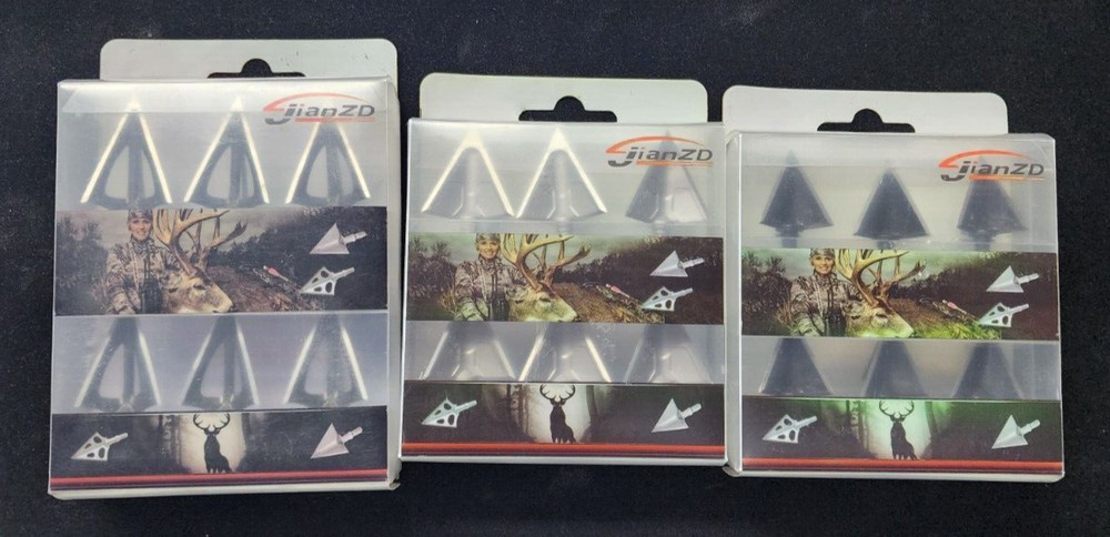 JianZD Broadhead Archery (Fixed Head) Screw in tips 6 per pack (Choose Type)