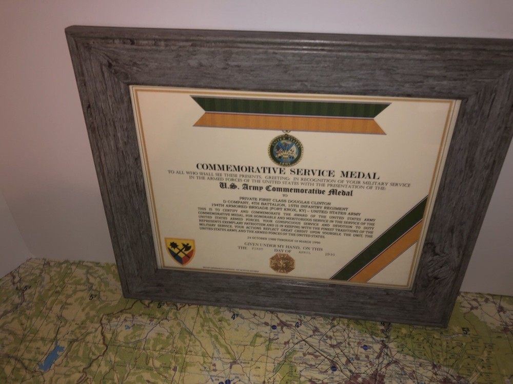 U.S. ARMY COMMEMORATIVE MEDAL CERTIFICATE ~ Type 1