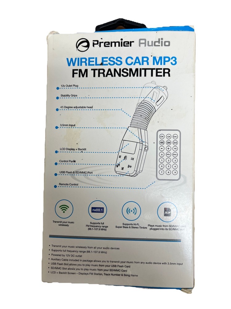 Premier Audio Wireless Car MP3 FM Transmitter