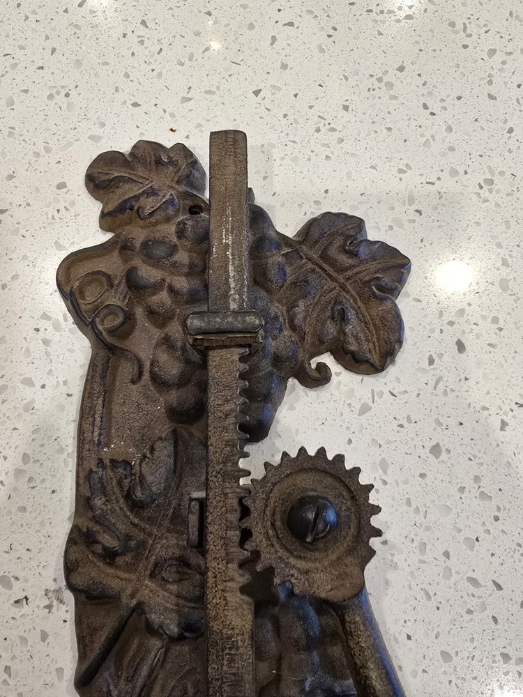 Old Cast Iron Wall Mounted Mechanical Cork Puller - Cool