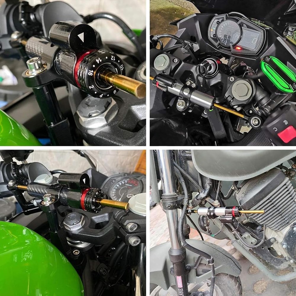 Motorcycle Steering Damper without Mounting Brackets,10" Universal Steering S...