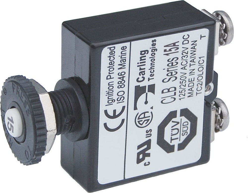 BLUE SEA CIRCUIT BREAKER PUSH BUTTON ST 15A- 2133-BSS