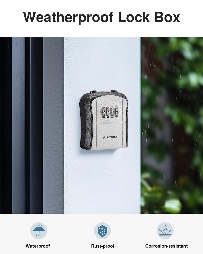 Portable Lock Box with Removable Cable Handle Resettable Combination Lockbox ...