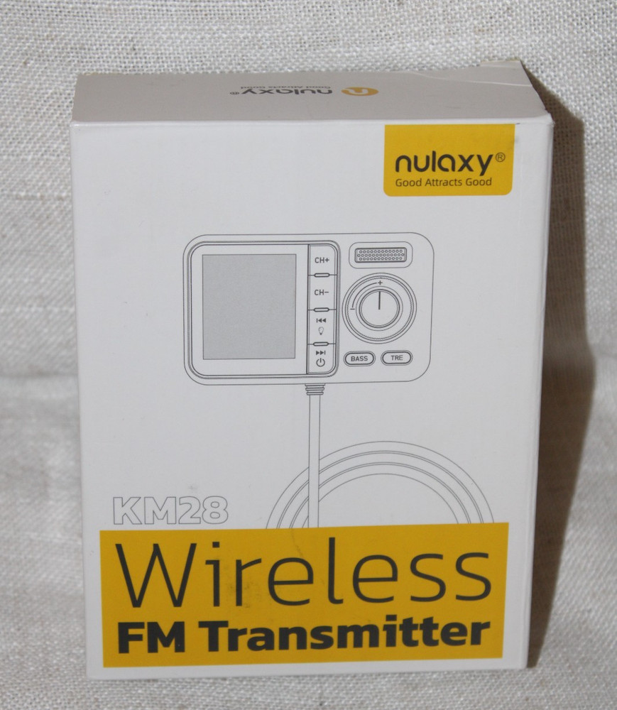 Nulaxy KM28 Wireless FM Transmitter Bluetooth Car Adapter New in Box