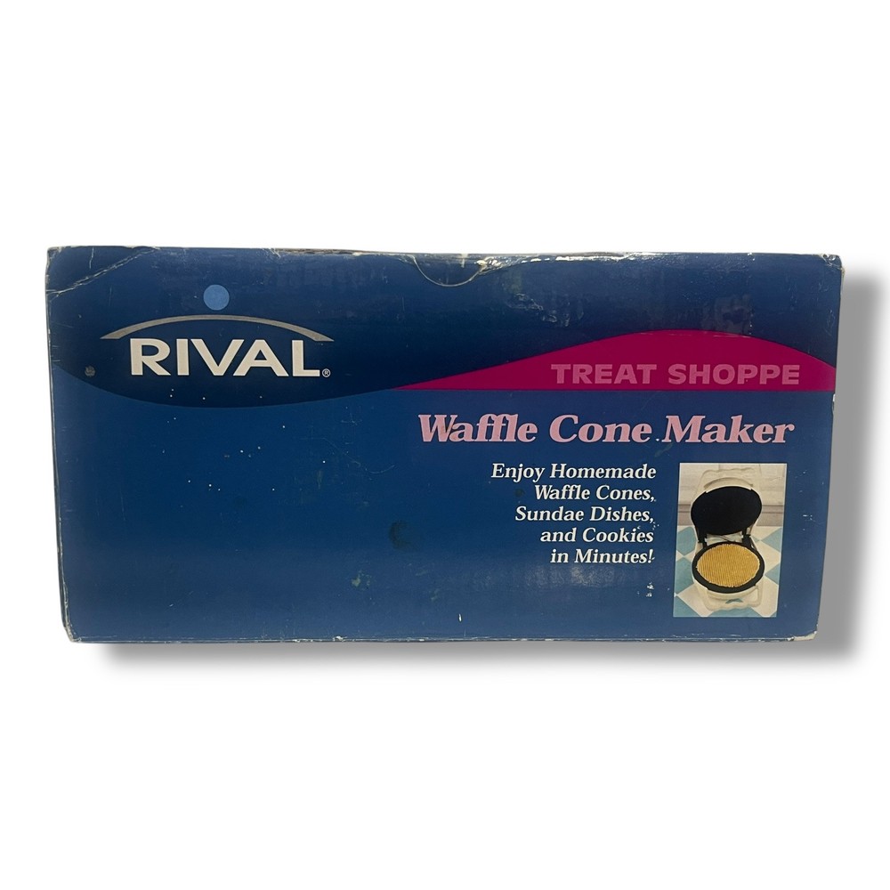 Rival Waffle Cone Maker Model WC800 01 WT White w/ Cone Roller
