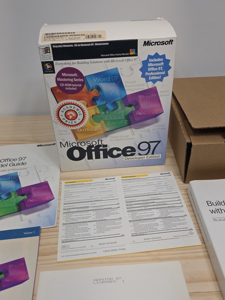 Microsoft Office 97 Developer & Professional Edition CD-ROMs Open Box Free Shipp