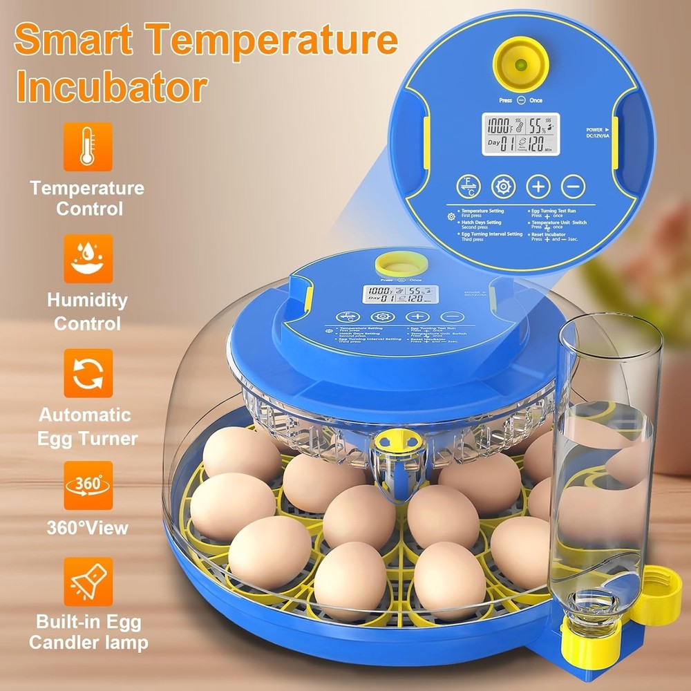 Incubators for Hatching Eggs,12 Egg Incubator with Automatic Egg Turning and ...