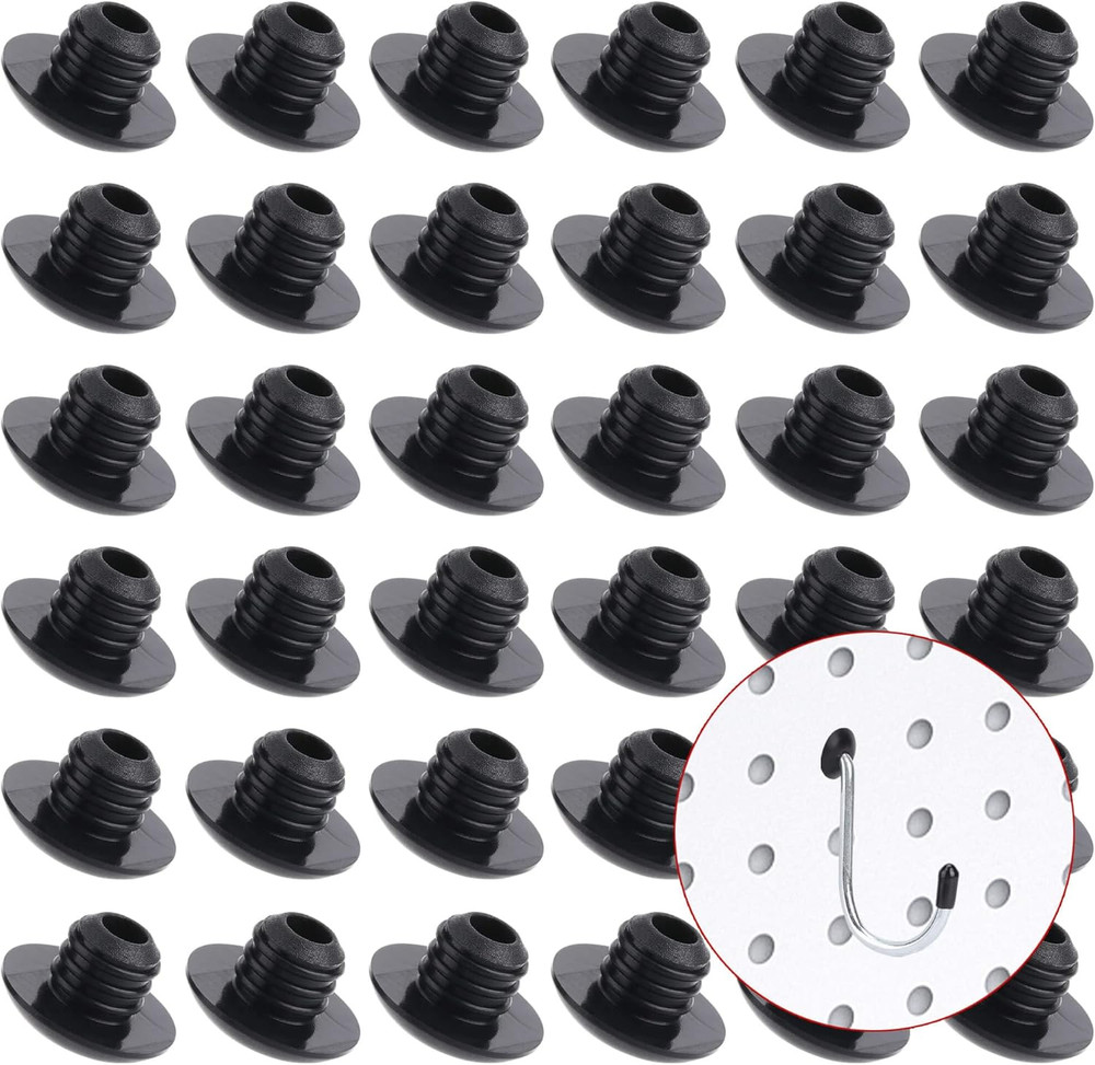 Pegboard Hook Locks, for Stopping Hooks from Falling Off, 60PCS, Black