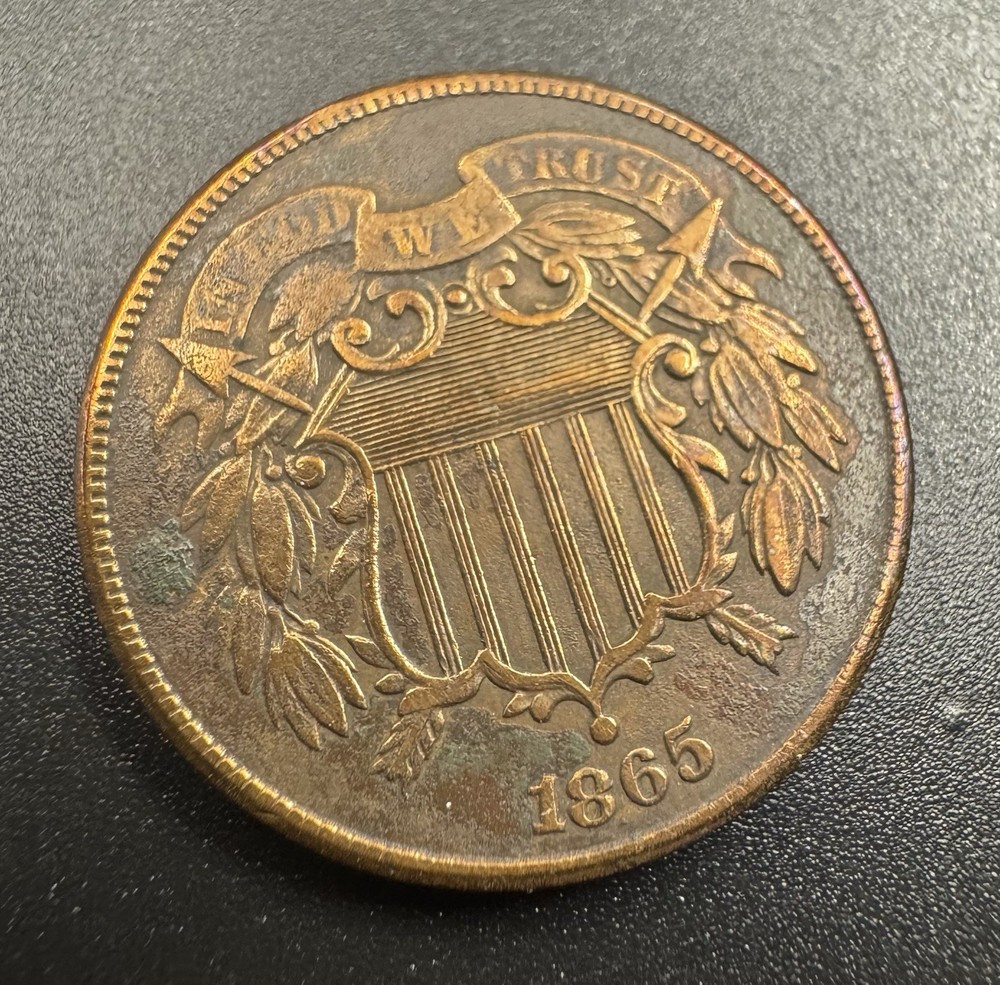 1865 2 Cent Piece Civil War Type Sharp Details With Full We GREAT EXAMPLE
