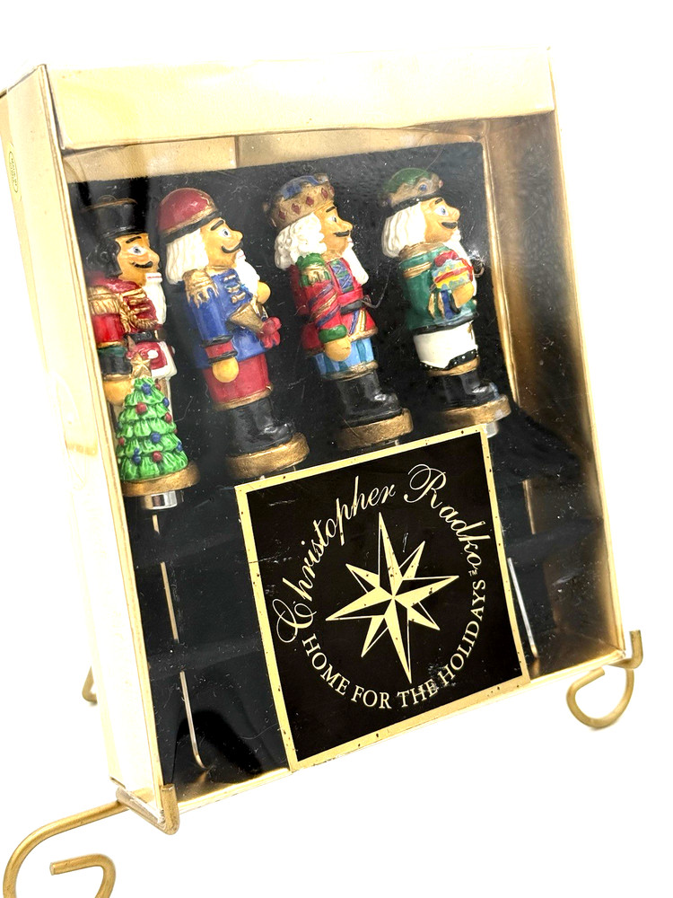 Christopher Radko Nutcracker Theme Pate/Cheese 4 Knives/Spreader In Original Box