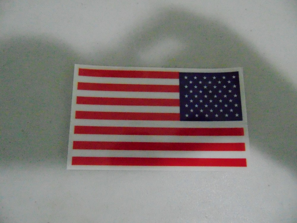 WINDOW DECAL STICKER APPROX 5 INCH AMERICAN FLAG REVERSE FACING