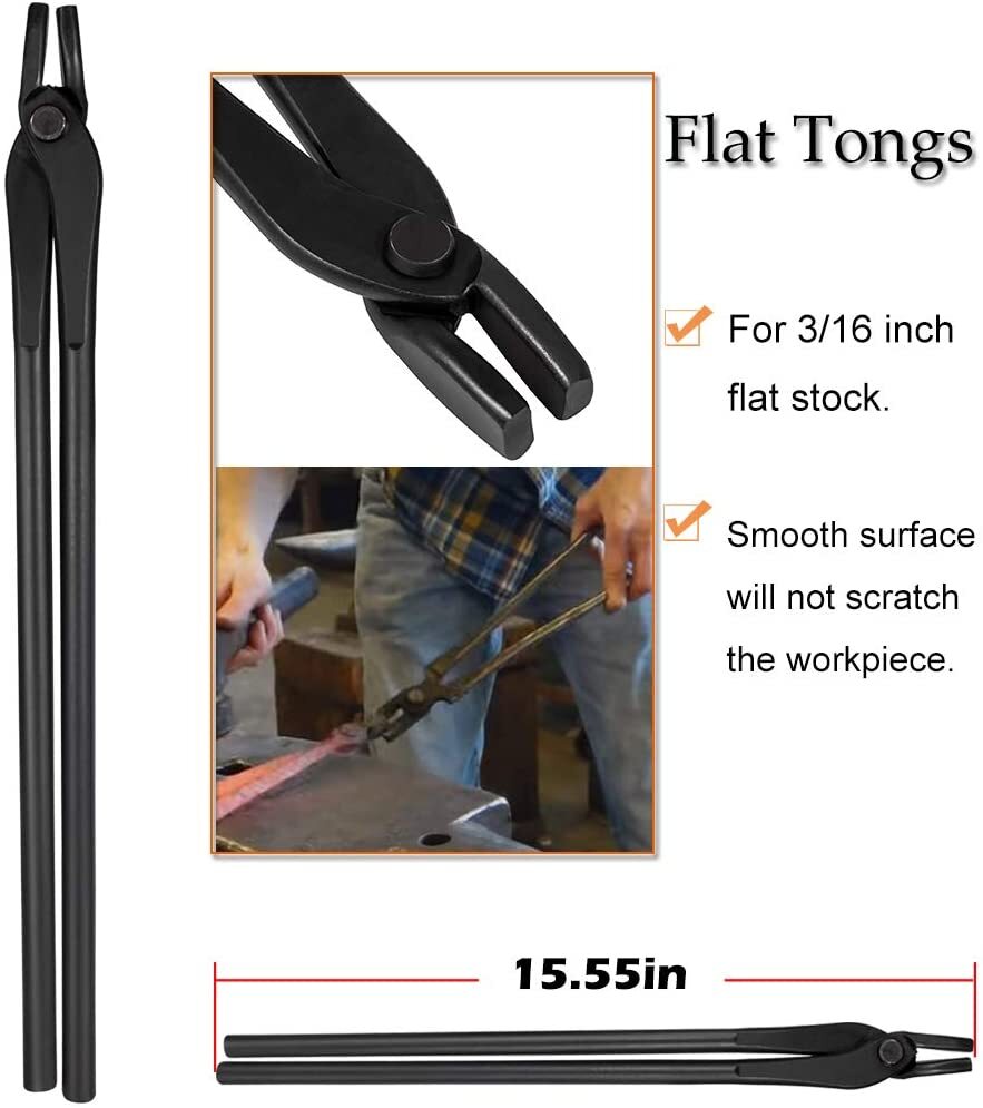 Universal Knife Making Bolt Tongs Blacksmith Bladesmith Tool Set for Anvil Forge