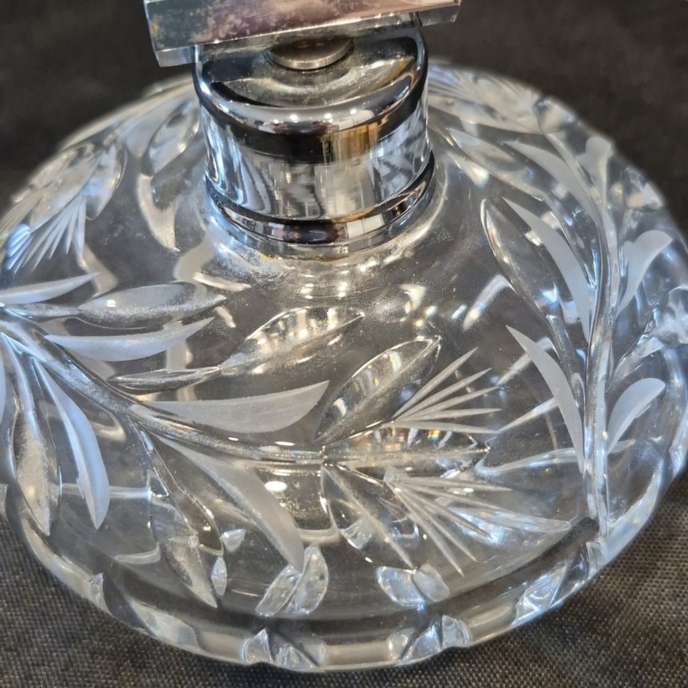 Vintage Cut Crystal Perfume Atomizer With Gold Tassle