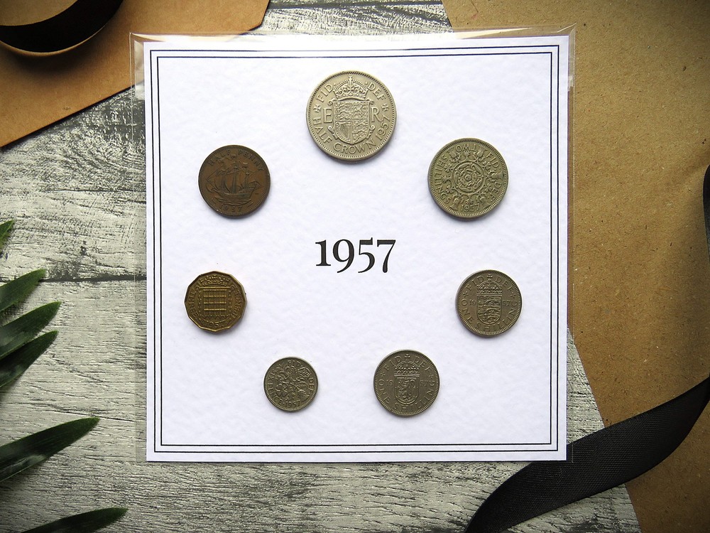 1957 Mounted Presentation Gift Coin Set