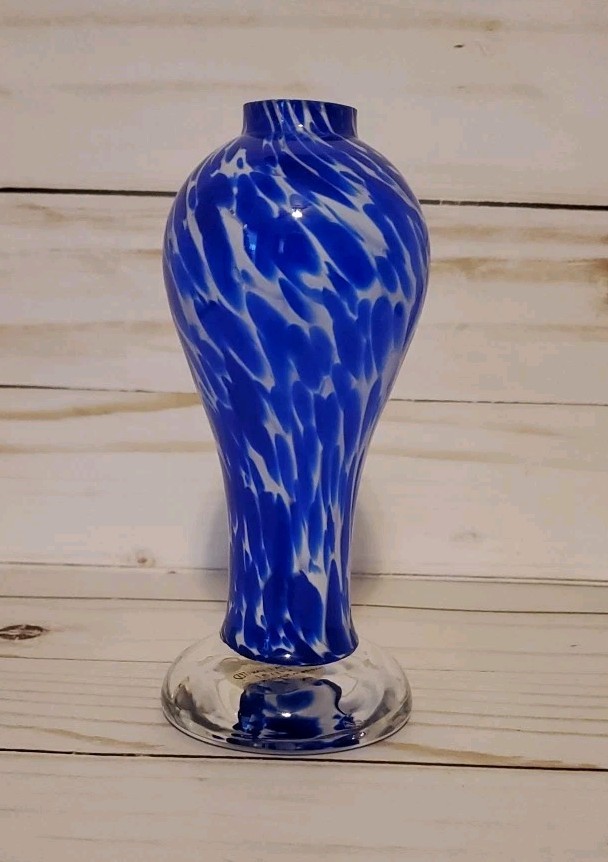 Royal Limited Perfume Bottle Blue & White Murano Style