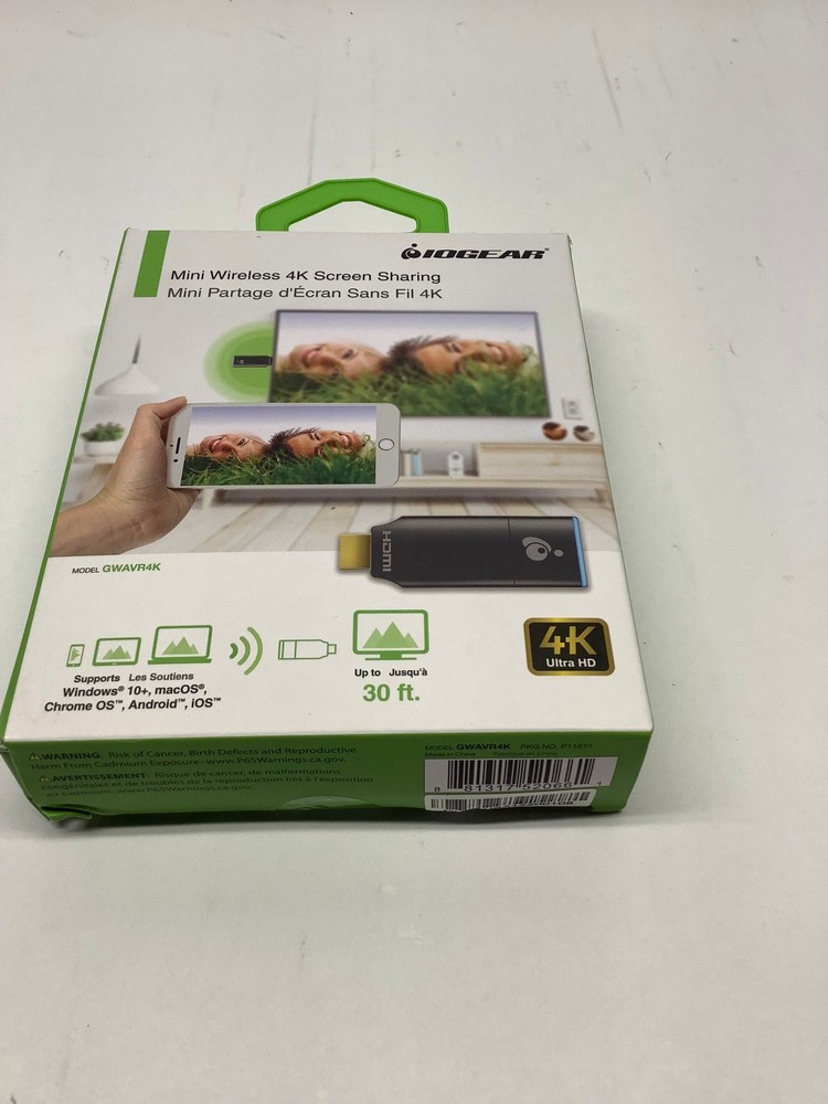 IOGear Mini Wireless 4K Screen Sharing Receiver GWAVR4K / New
