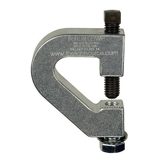 Light Source Purlin Clamp 1/2"Fasteners, Silver