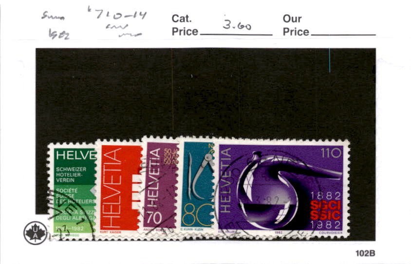 Switzerland, Postage Stamp, #710-714 Used, 1982 (AD)
